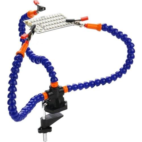 Soldering Holder Flexible Arm 3 Helping Hand Magnifier Soldering Station Holder for Repair Tools PCB Board Fixed Clip