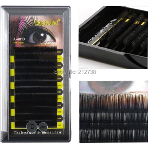 Free Shipping! Wholesale!10 x D curl 0.10 8mm,10mm,12mm 12 strips false eyelashes eyelash extension
