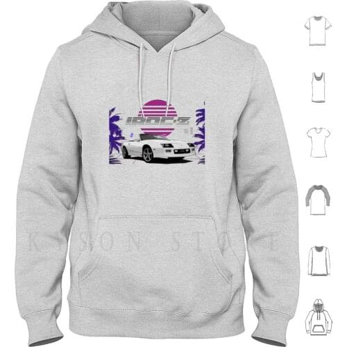 Retro 80s Chevy Camaro Iroc-Z Convertible Hoodie Long Sleeve Miami Vice Palm Tree Camaro Z 28 Classic Vintage Chevy