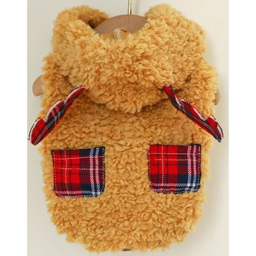 Newest Cute Warm Dog Clothes Winter Small Dog Coat Vest Jacket Winter Elk Fleece Pet Clothing Dog Hooded Jacket Costume Apparel