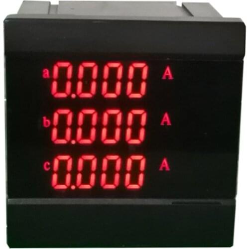 High Precision Professional Three Phase Mulit Function Digital Panel Ammeter Range 0-5A Panel Current Meter Monitor Tester