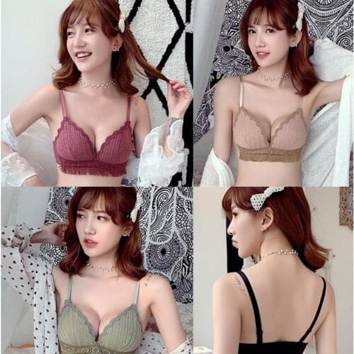 2021 Womens Sexy Lace Bra Set Womens Flower Underwear Sexy Top Ladies Cotton Bra Fashion Push Up Brassiere Female Lingerie Set