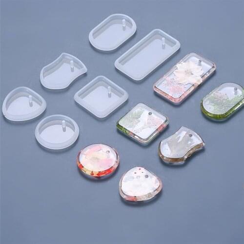 1Pc Keychain Epoxy Resin Mold Hanging Pendant Silicone Mould DIY Crafts Jewelry Necklace Blaclect Casting Mold