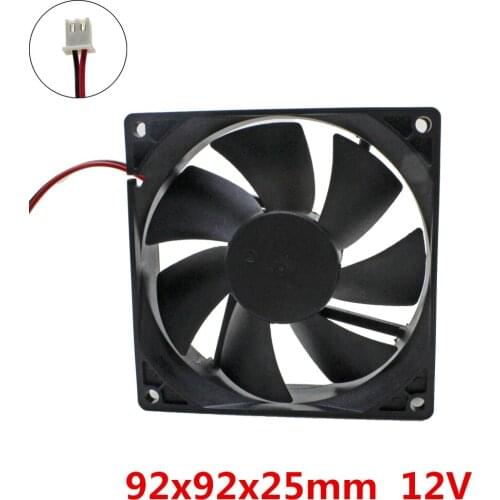 10pcs/lot 92x92x25mm 9225 fans cooling DC 12V Brushless 9cm cooler radiator computer 's component heat dissipation
