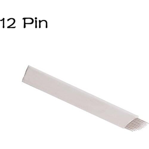 100 pcs microblading blades 12 pin needles flex microblade for Tebori Caneta Pluma Manual eyebrow tattoo in Lot No.&Lot Number