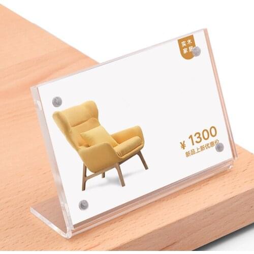 105x70mm Slant Back Magnetic Clear Table Acrylic Menu Sign Holder Picture Photo Frames, Flyer Document Paper Display Stand
