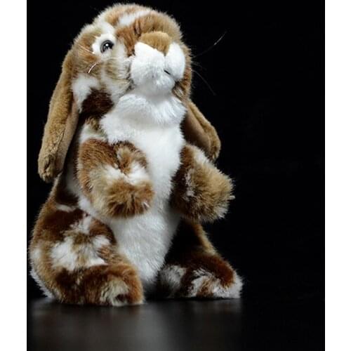 19cm Sweet Cute Grey Holland Lop Eared Rabbit Dolls Lifelike Simulation Lovely Bunny Animal Soft Stuffed Plush Toy Kids Gift