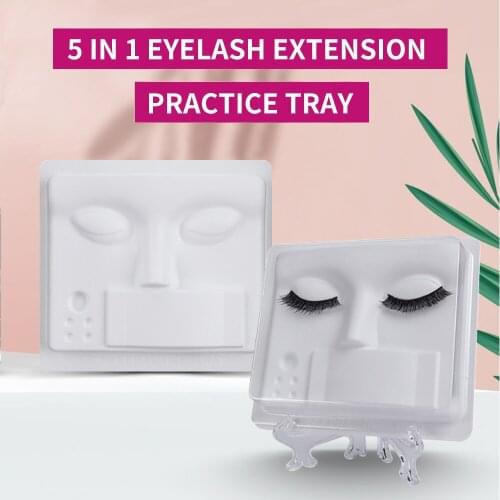 2/5/10 Pc Practice Tray Lash Extension With Eyelashes palette Glue Gasket Lashes Holder Training Display makeup Supplies Kits
