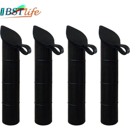 4 pieces 30 degree Fishing Rod holder Inner Sleeve Rod Pod black Rubber Cap Tube Liner