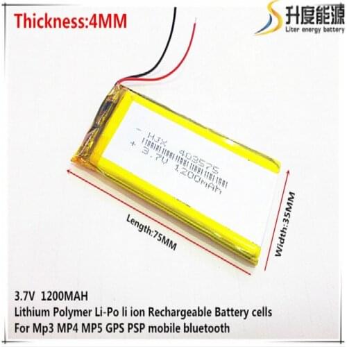 5pcs [SD] 3.7V 1200mAh 403575 Lithium Polymer Li-Po li ion Rechargeable Battery cells For Mp3 MP4 MP5 GPS mobile bluetooth