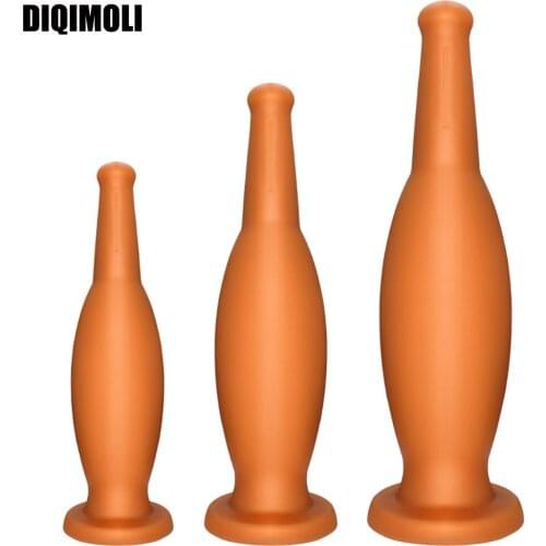 Liquid Silicone Oversized Anal Plug Dildos Imitation Wine Bottle Anal Dilator Butt Plug Stimulates the Vagina and Anus Sex Toys