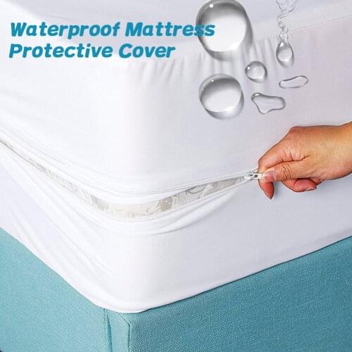 Zippered Anti Mite Mattress Cover Waterproof For Mattress Protector Bed Sheet Hotel Mattress Zipper Bed Cover
