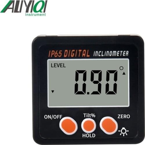 Aliyiqi IP65 Digital Level Meter Water Proof Magnet Bevel Box Magnetic Inclinometer