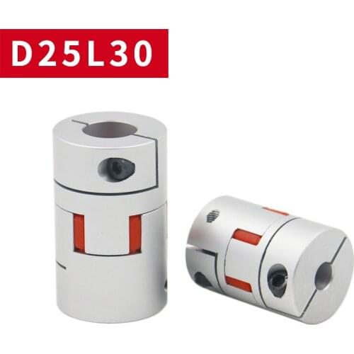 D25L30 Inner Size 4 to 12mm 4/5/6/6.35/7/8/9/10/11/12 Aluminum Alloy High Torque Plum Blossom Motor Shaft Flexible Couplings