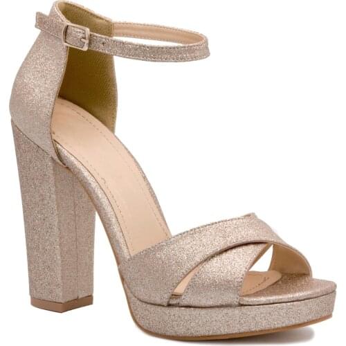 Gedikpasalı 24 Dore Gold 2021 Summer Women Shoes Classic Party Use Banded Dress Wedding High Platform Heels Pumps