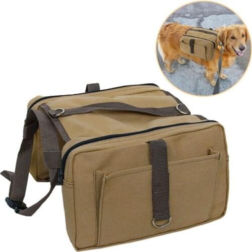 Canvas Saddle Bags For Big Dogs Carrier Harnesses Multifunction Dogs Carrying Large Capacity Backpack Outdoor Dogs Accessories