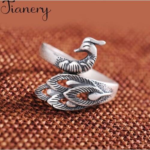 Personality Exaggerated Gothic Peacock Rings For Women Charm Engagement Jewelry Girls Open Finger Knuckle Rings