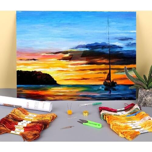 Oil Style Lulla Printed Canvas 11CT Cross-Stitch Full Kit Embroidery DMC Threads Knitting Sewing Hobby Wholesale