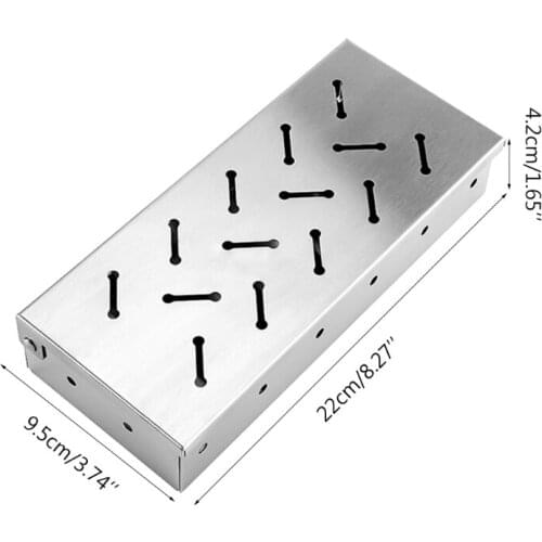 BBQ Stainless Steel Smoker Box Wood Pellet Charcoal Gas Grilling Smoke Generator
