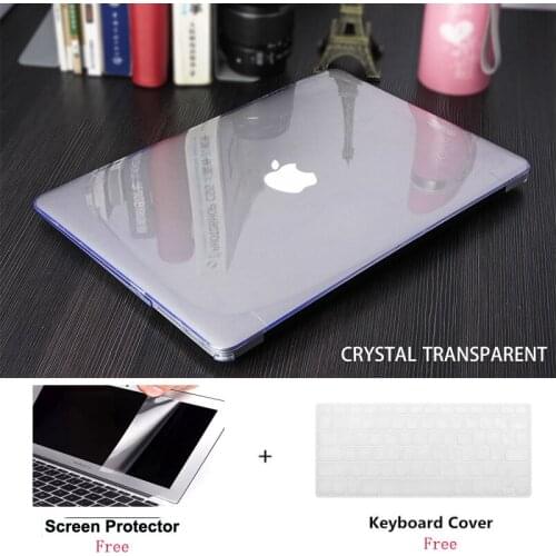 Crystal Laptop Case+Screen Protector+Keyboard Cover For Apple Macbook Pro Retina W/N Touch Bar & ID 11 1.6 13 13.3 15 15.4 inch