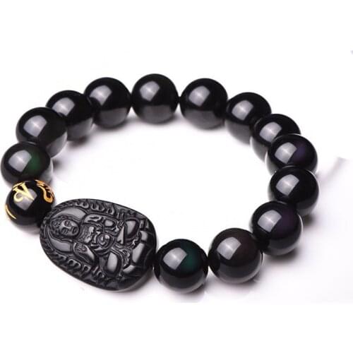 KYSZDL This Beautiful Obsidian Buddha Bracelet Matches Perfect With Our Obsidian Buddha Necklace