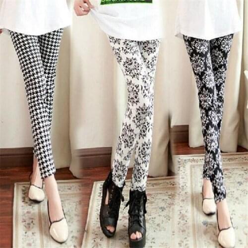 New Fashion Legging Digital Slim Sexy Black White Stripes Leggins Floral Printed Women Leggings Casual Sportwear Legging