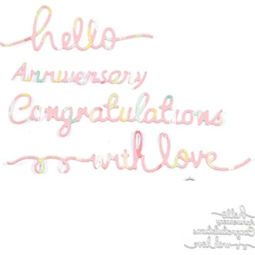 Letter Hello Congratulation Metal Cutting Dies For DIY Scrapbooking Decorative and Card Making Embossing Craft 2021 New