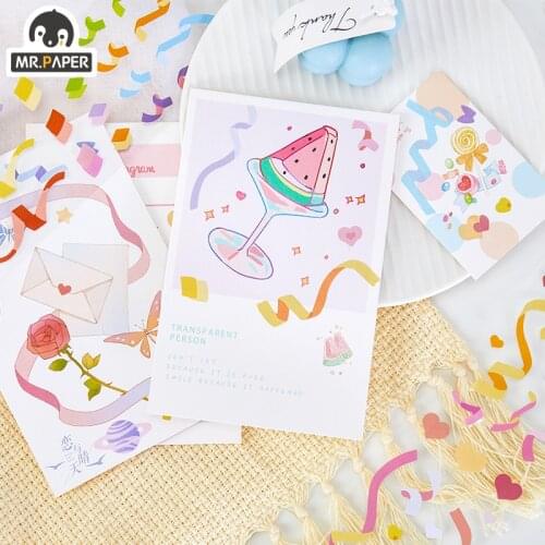 Mr.paper 4 Designs 1 Pc/bag Ins Style Holiday Party Series Creative Hand Color Ribbon Account DIY Decor Material Stickers