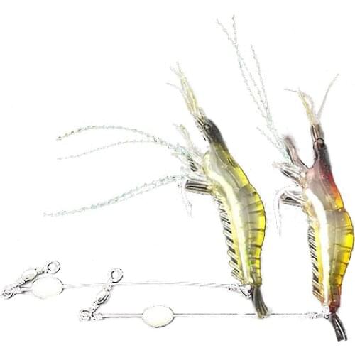 1Pc 75mm Soft Plastic Lifelikes Simulation Shrimp Glow in The Dark Fishing Lure Fishing Accessories
