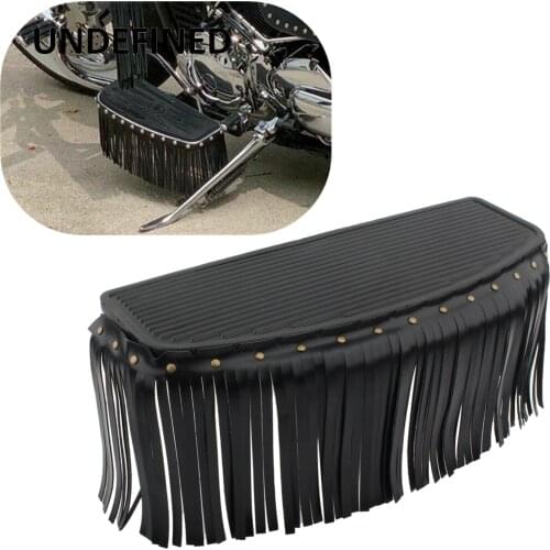 Motorcycle Driver Floorboard Fringe Leather Cover Front Floor Boards Foot Pedal Tassel Craft For Harley Electra Glide Cafe Racer