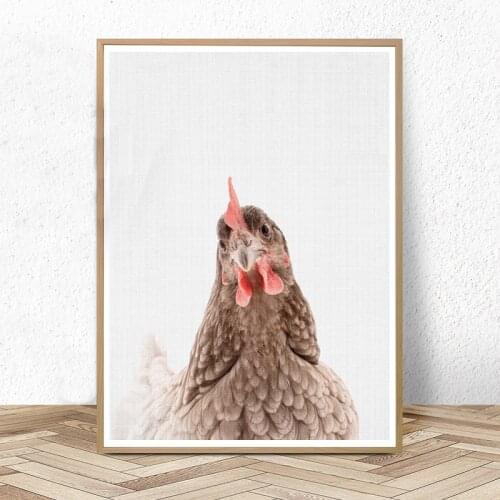 Wall Art Canvas Painting Chicken Farm Animal Rooster Hen Chook Nursery Posters HD Prints for Kids Room Home Decor