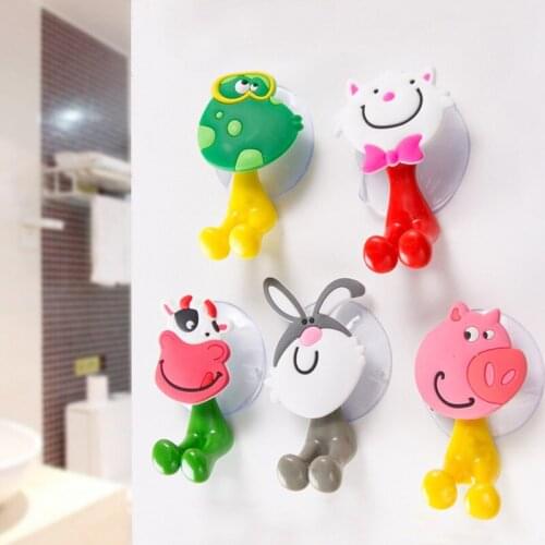 Animal Cute Cartoon Suction Cup Toothbrush Holder Bathroom Accessories Set Wall Suction Holder Tool