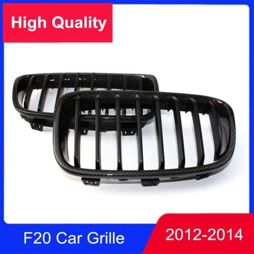 Left & Right New Model Glossy Black Car Kidney Grille For BMW 1 Series F20 ABS 2012-2014 1-Slat Replacement Front Bumper Grill