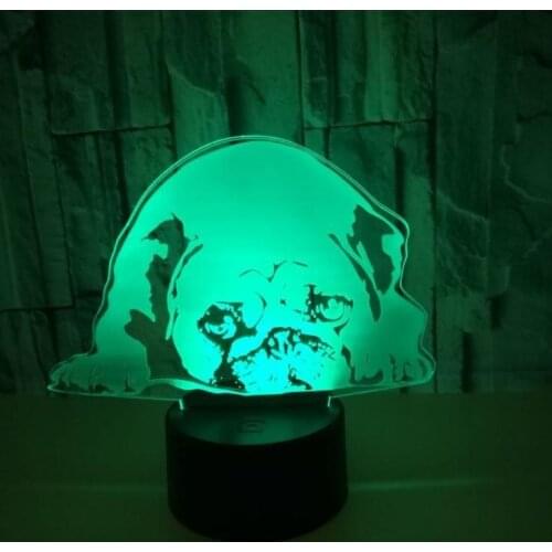 New Dog 3d Night Lamps Touch Control 3d Illusion Stereo Desk Lamp 3d Visual Gift Table Lamps For Living Room