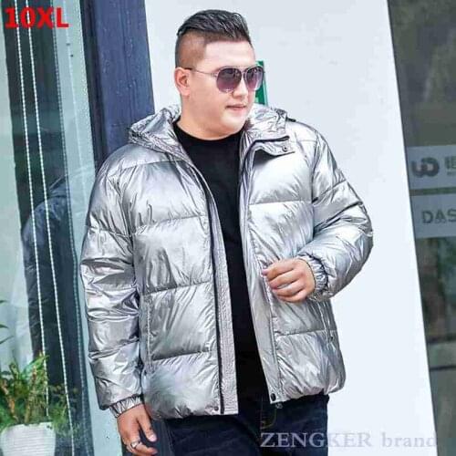 New plus size bright down jacket for men 10xl 9xl 8xl youth short coat puffer jacket Waterproof men padding coat