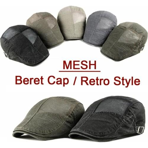 New Beret Cap Summer Hat Men Women Berets Ivy Newsboy Flat Cap Male Female Breathable Mesh Cap Retro Artist Painter Beret Hat