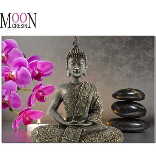 Orchid buddha stone 3d Diamond Embroidery DIY Diamond Painting Cross Stitch Kits full square/round Diamond Mosaic 5 d