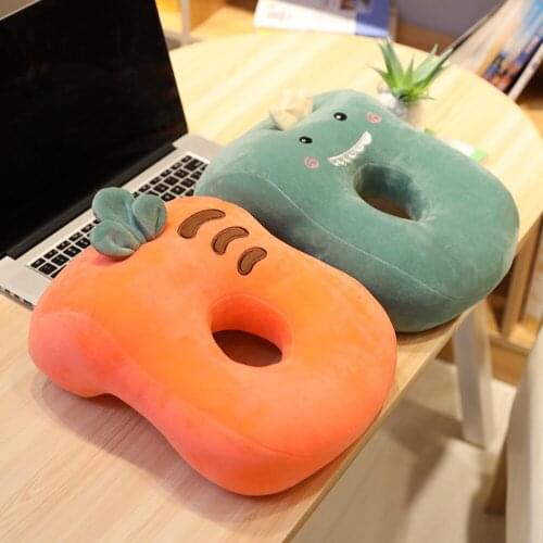Cartoon Nap Pillow U-Shaped Desk Neck Supporter Hollow Siesta Dinosaur Carrot Seat Cushion Headrest Travel Plush Sleeping Toy