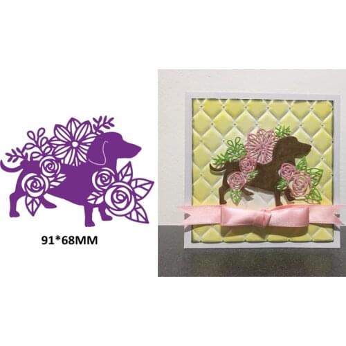 Floral Dog Cutting Dies Scrapbooking Craft Handmade Decoration DIY Card Album Making Template Embossing Die Cut New 2019