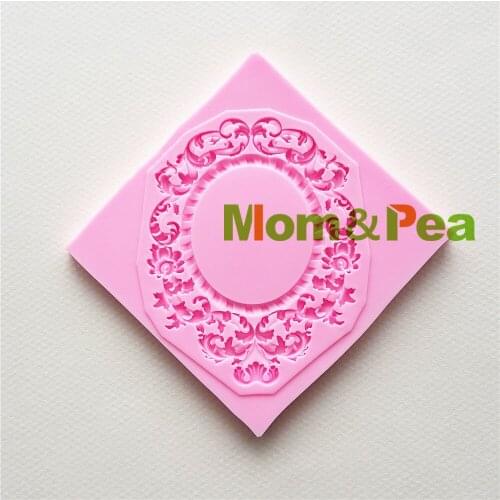 Mom&Pea MPA1770 Floral Frame Shaped Silicone Mold Cake Decoration Fondant Cake 3D Mold Food Grade