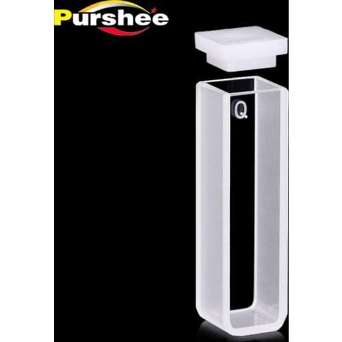 2pcs Standard quartz cuvette with lid 10mm path length without glue