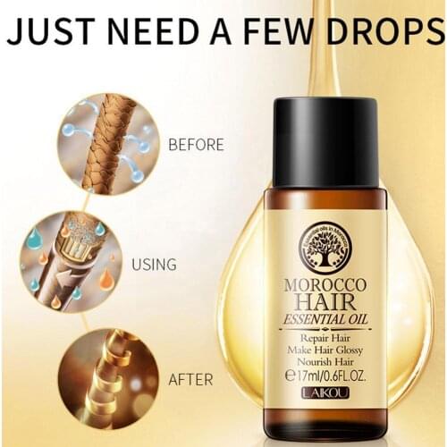 17ml Hair Care Pure Argan Oil Fit Dry Hair Types Keratin Nourish Dropshipping Moroccan Repair Oil Care Essential U3W5
