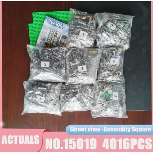 Street View City House Building Blocks Assembly Square 15019 Educational Toys for Children Birthday Present Gifts