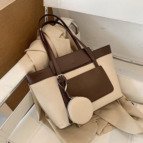 Large capacity color matching womens Single Shoulder Bag Fashion Handbag