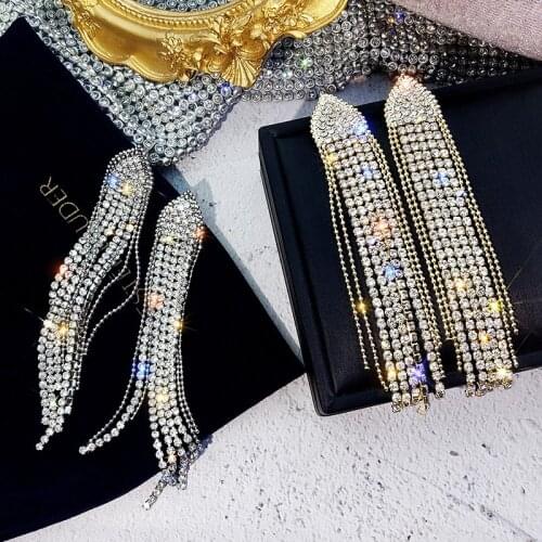 Women Long Tassel Earrings Fancinating Earrings Jewelry Bijoux Alloy Earring Shiny Gorgeous Oorbellen Pendientes
