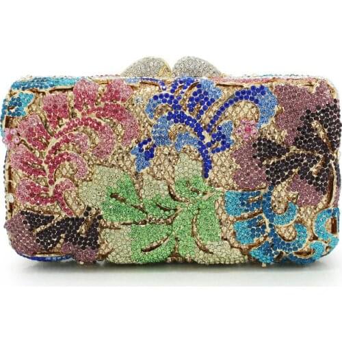 Lady Colorful Rhinestone Ladies Clutch Bag For Women Diamond Evening Bag Wedding Stone Purses Female Phone Wallet Clutches Bags