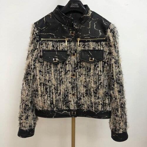 Sheepskin real Natural coat spring women 2021 mujeres abrigos genuine leather jacket patchwork woolen high quality outerwear