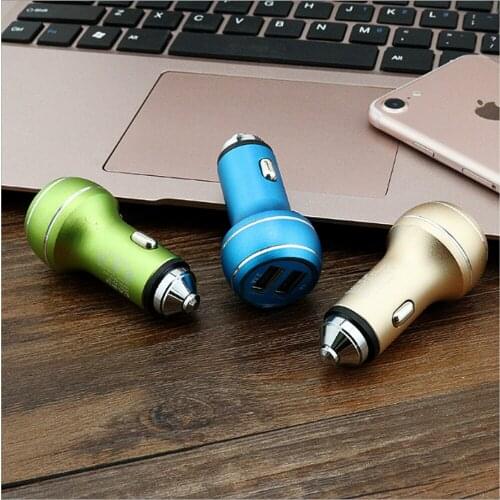 10 pcs Mini Dual USB port Car Charger For Mobile Phone Tablet GPS 3.1A Fast Charger Car-Charger USB Car Phone Charger Adapter