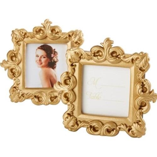 100pcs lot wedding favors party gifts Baroque gold place name card holder photo frame decoration SN1874