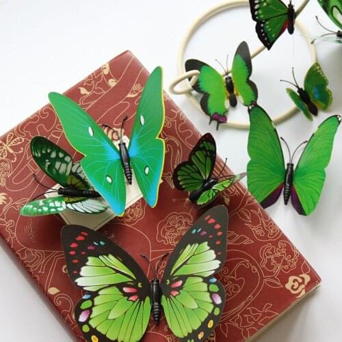 3D Butterflies Decor Nursery Mural Stickers Wall Children' S Room Home Living Decoration Refrigerator Accessories on The Cabinet